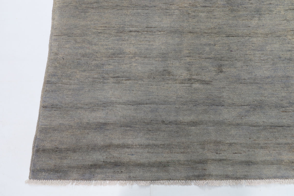 247 x 298 cm | Gabbeh Gray Design Hand Knotted Wool Afghan Carpet