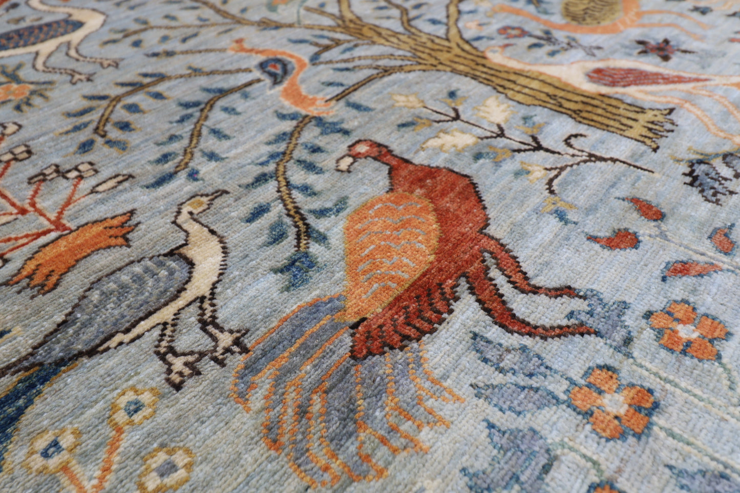 147 x 196 cm | Oriental Birds Area Rug Afghan Hand Knotted Veg Dye Wool carpet