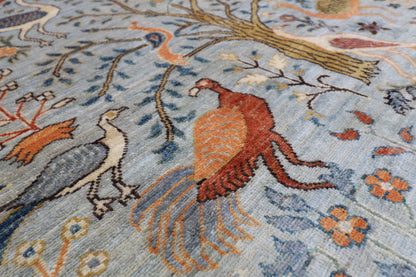 147 x 196 cm | Oriental Birds Area Rug Afghan Hand Knotted Veg Dye Wool carpet