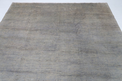 247 x 298 cm | Gabbeh Gray Design Hand Knotted Wool Afghan Carpet