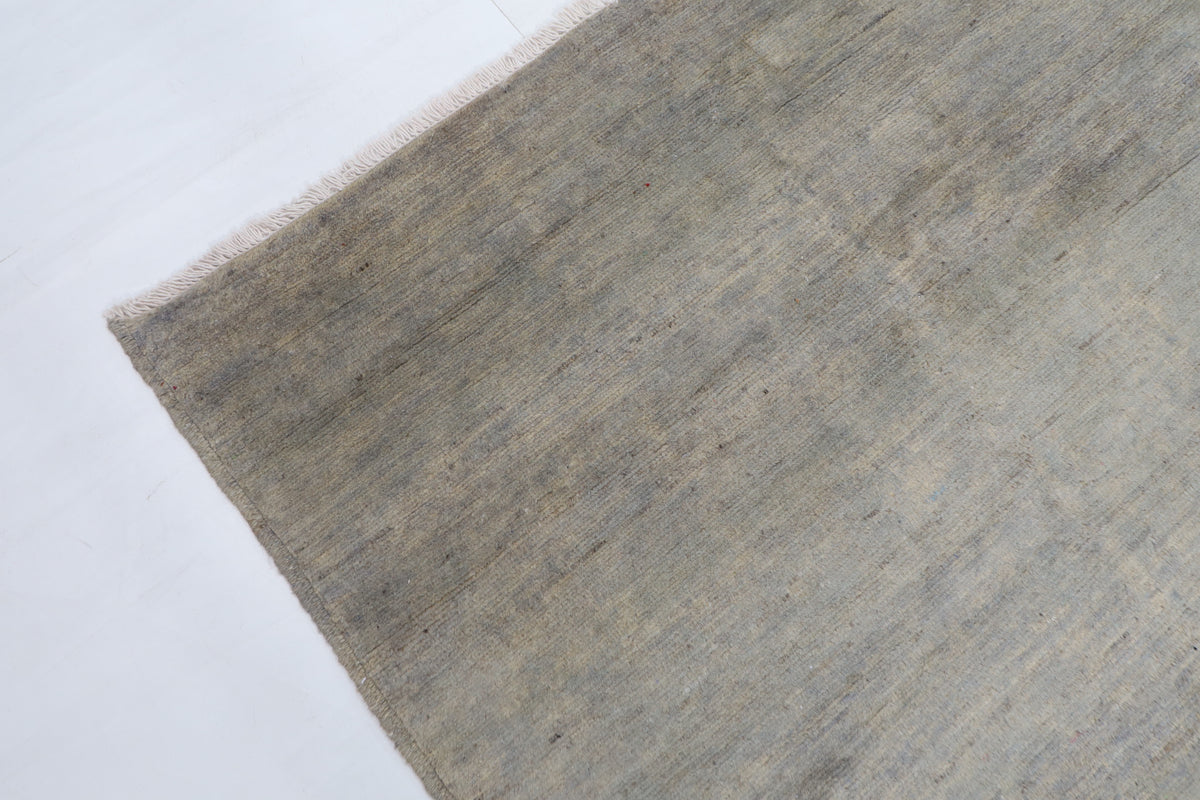 247 x 298 cm | Gabbeh Gray Design Hand Knotted Wool Afghan Carpet