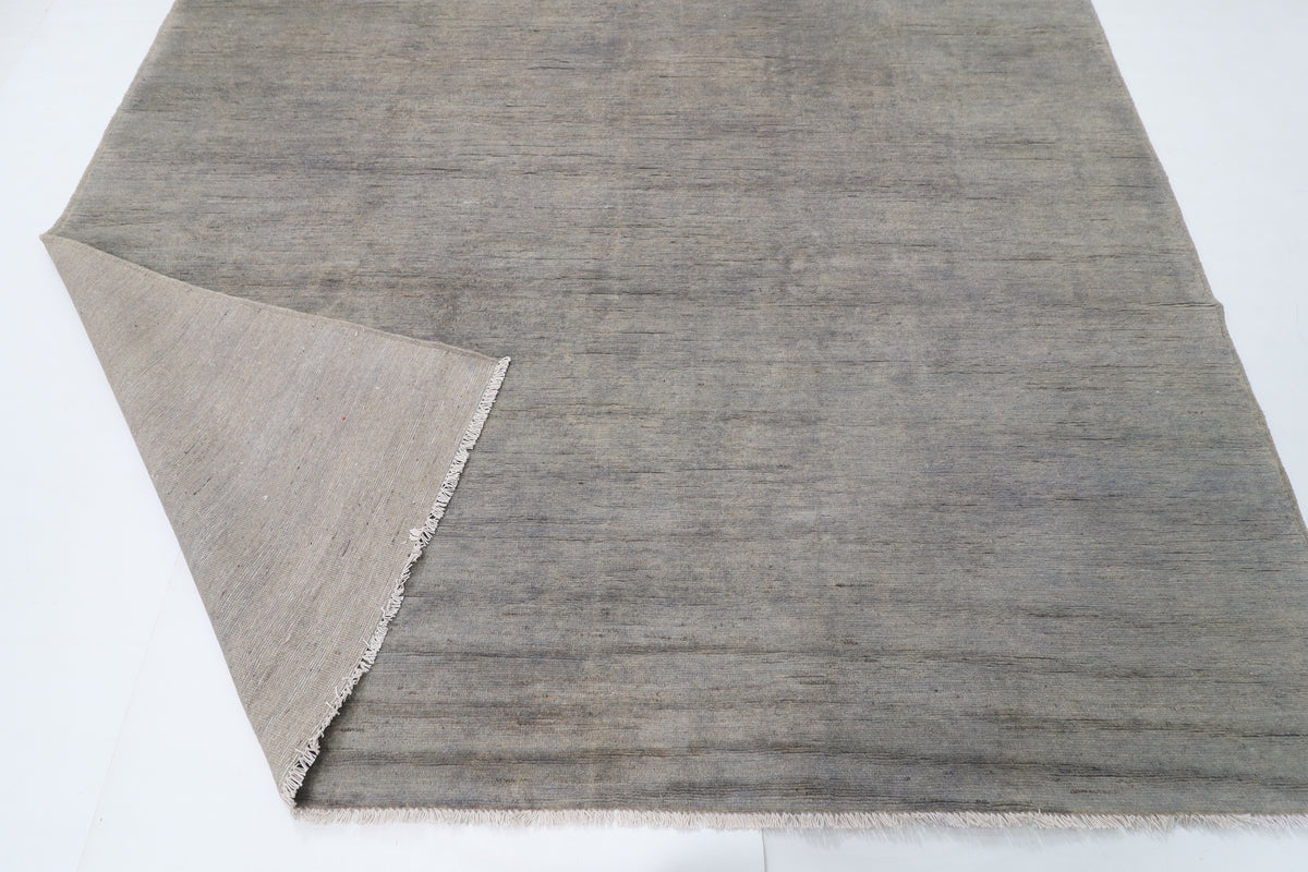 247 x 298 cm | Gabbeh Gray Design Hand Knotted Wool Afghan Carpet