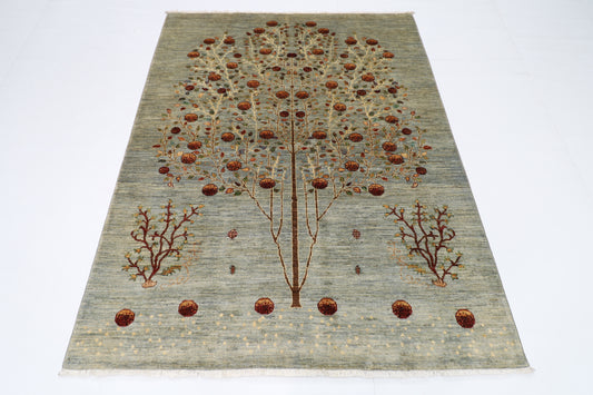 152 x 196 cm | pomegranate Afghan Tribal Hand Knotted Veg Dye Wool Runner