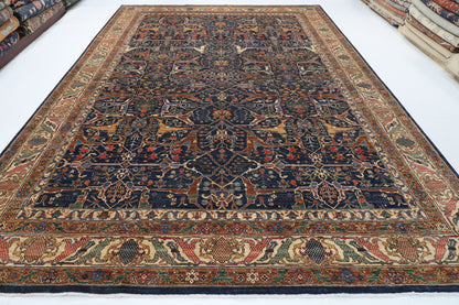 306 x 426 cm | Bidjar Blue Design Hand Knotted Wool Afghan Carpet