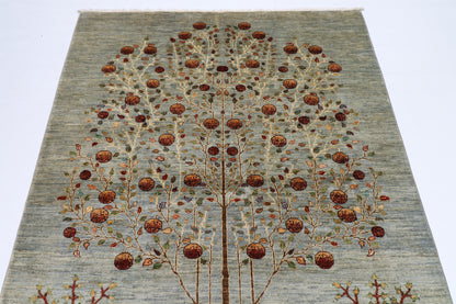 152 x 196 cm | pomegranate Afghan Tribal Hand Knotted Veg Dye Wool Runner