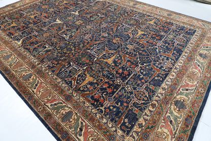 306 x 426 cm | Bidjar Blue Design Hand Knotted Wool Afghan Carpet