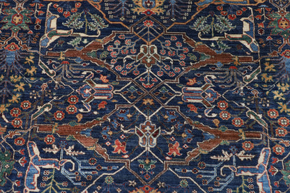 306 x 426 cm | Bidjar Blue Design Hand Knotted Wool Afghan Carpet