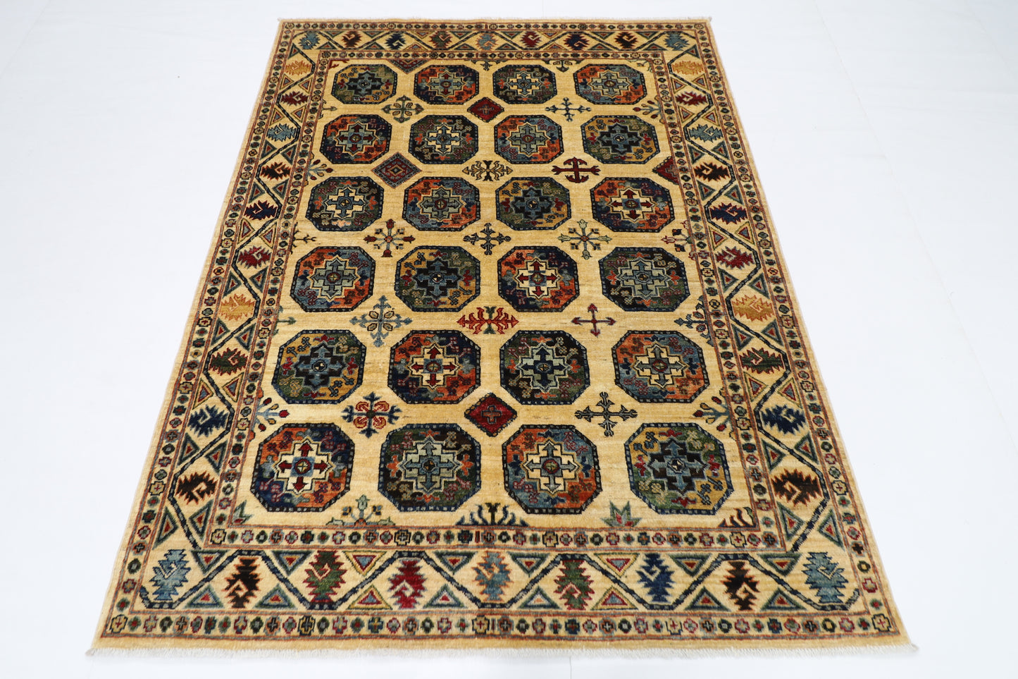 153 x 197 cm | Ersari Afghan Tribal Hand Knotted Veg Dye Wool Runner