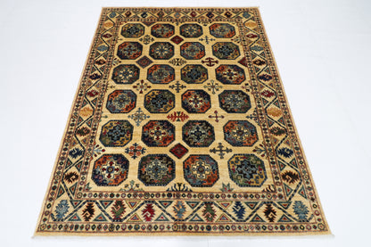 153 x 197 cm | Ersari Afghan Tribal Hand Knotted Veg Dye Wool Runner