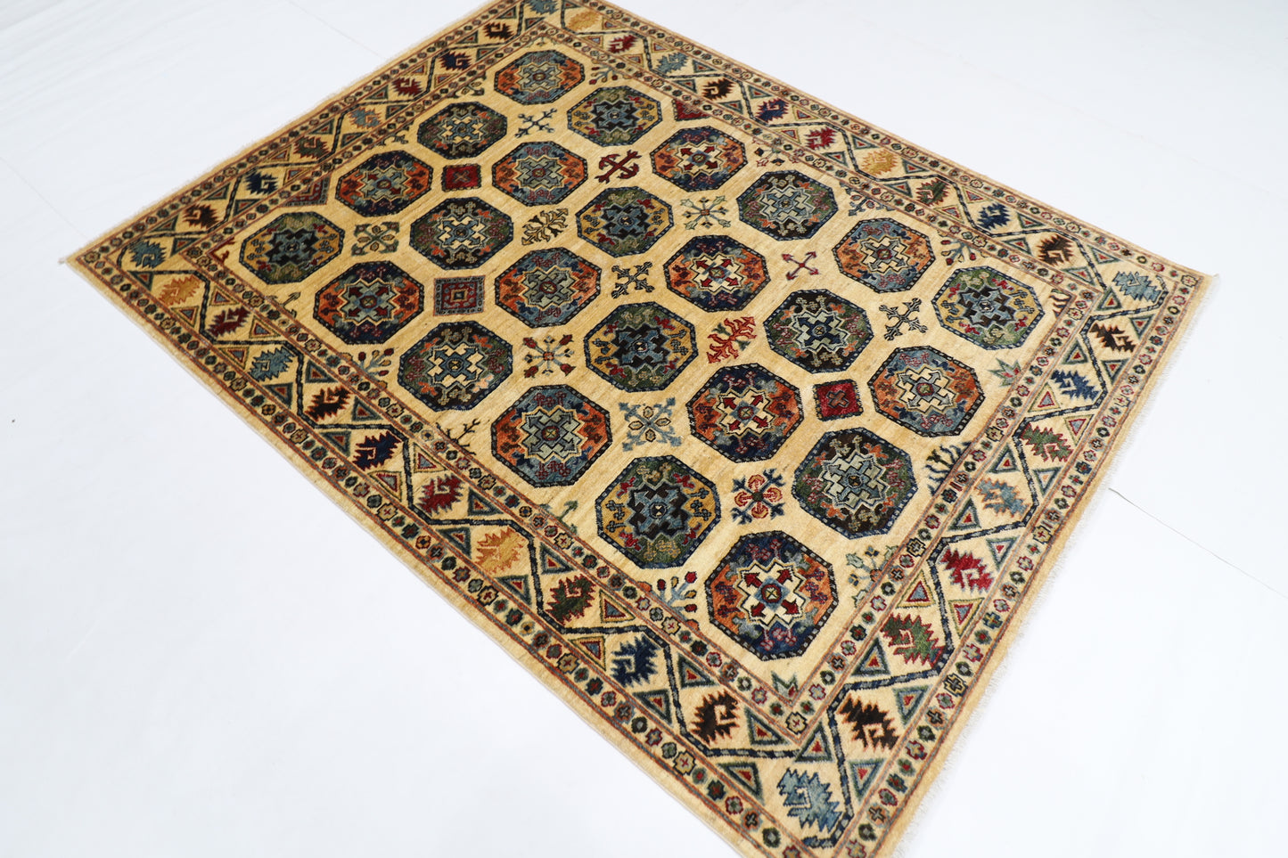 153 x 197 cm | Ersari Afghan Tribal Hand Knotted Veg Dye Wool Runner