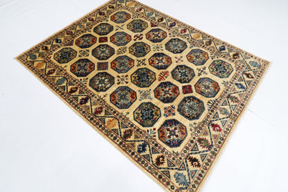 153 x 197 cm | Ersari Afghan Tribal Hand Knotted Veg Dye Wool Runner