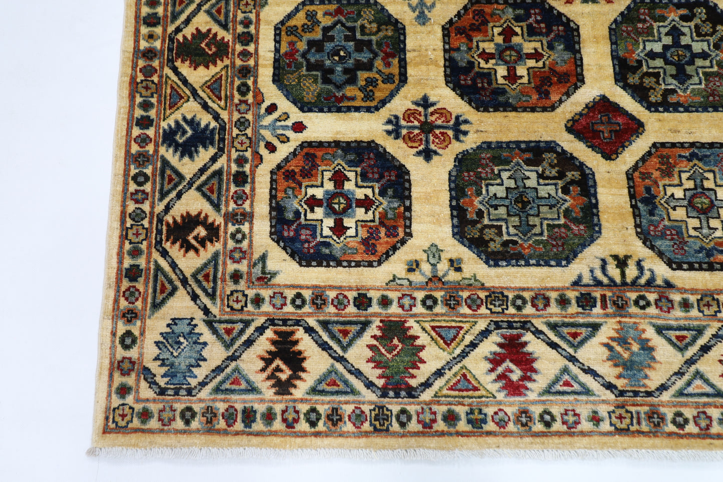 153 x 197 cm | Ersari Afghan Tribal Hand Knotted Veg Dye Wool Runner