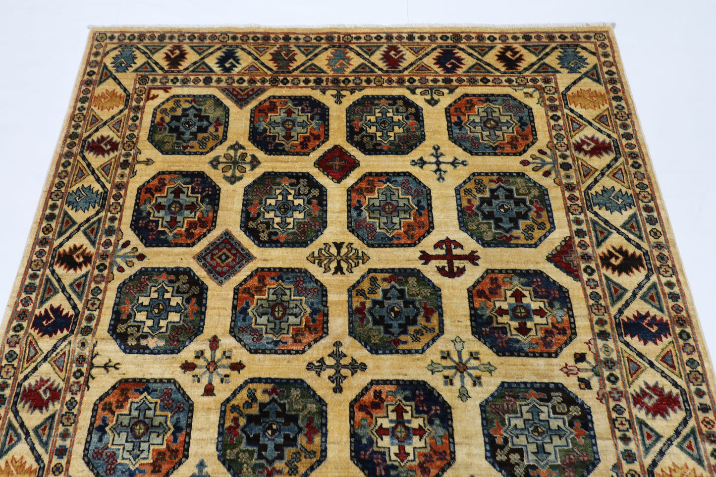 153 x 197 cm | Ersari Afghan Tribal Hand Knotted Veg Dye Wool Runner
