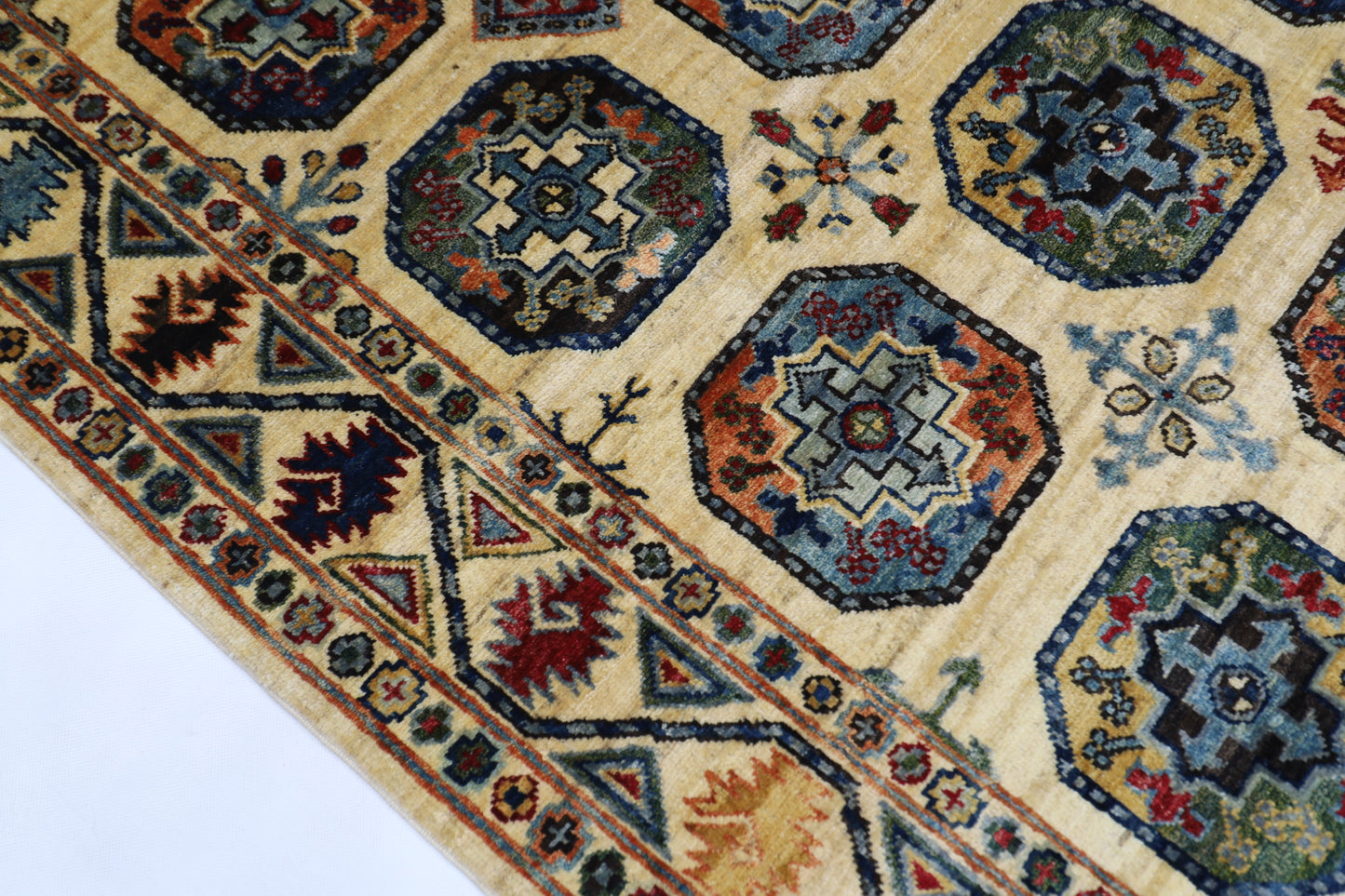 153 x 197 cm | Ersari Afghan Tribal Hand Knotted Veg Dye Wool Runner