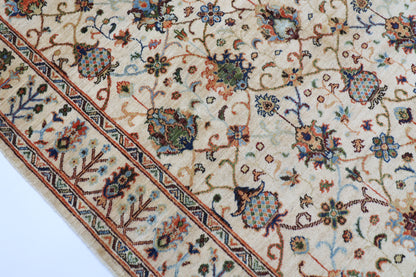 148 x 199 cm | Oriental Beige Area Rug Afghan Hand Knotted Veg Dye Wool carpet