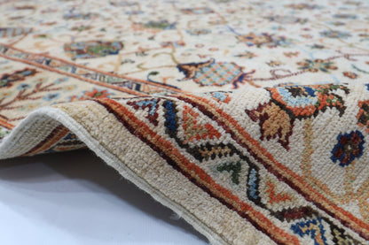 148 x 199 cm | Oriental Beige Area Rug Afghan Hand Knotted Veg Dye Wool carpet