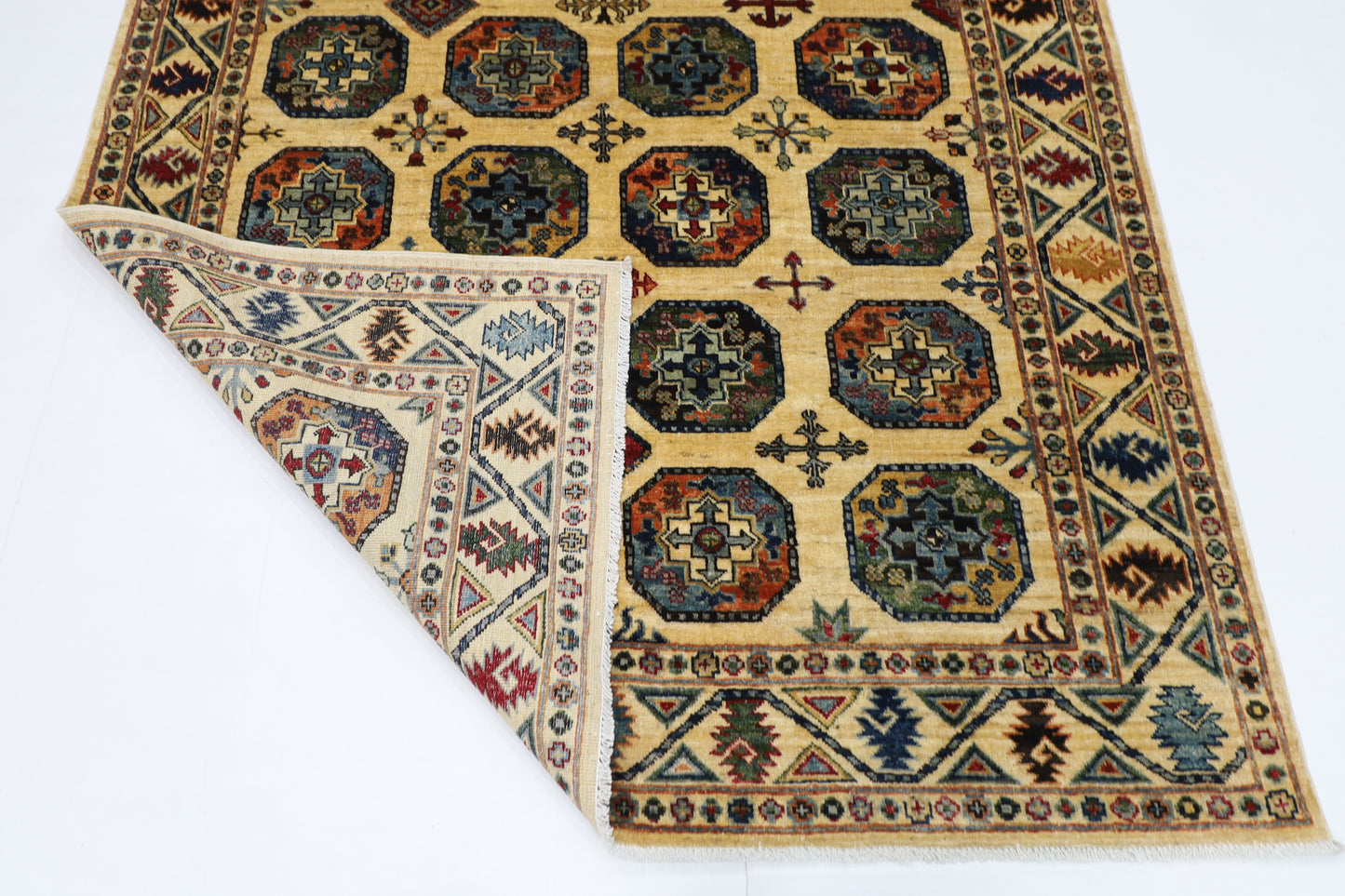 153 x 197 cm | Ersari Afghan Tribal Hand Knotted Veg Dye Wool Runner