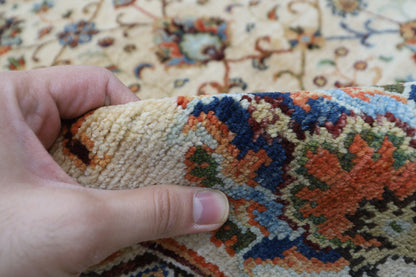 148 x 199 cm | Oriental Beige Area Rug Afghan Hand Knotted Veg Dye Wool carpet