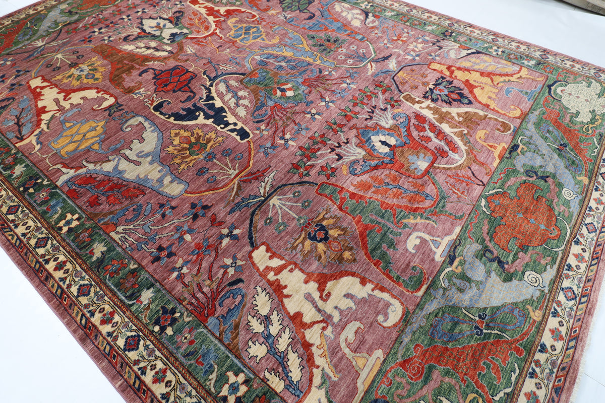 311 x 421 cm | Kawros Design Hand Knotted Wool Afghan Carpet