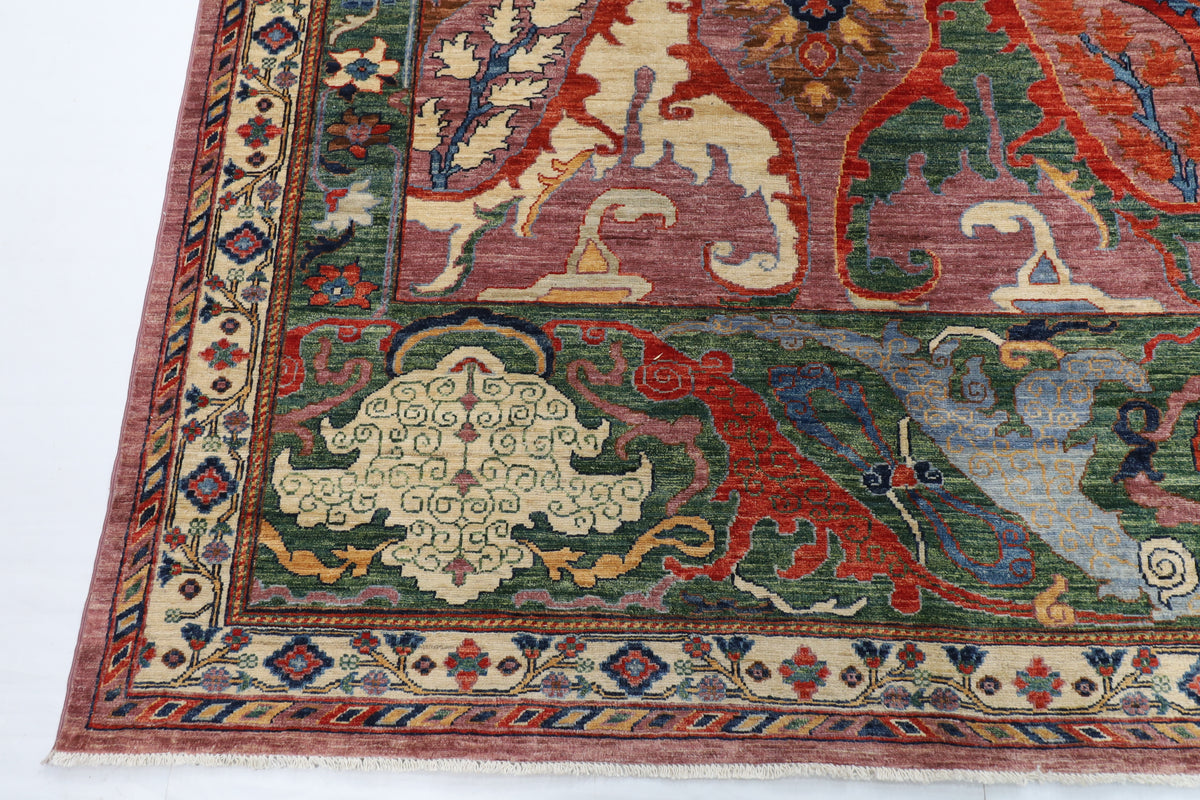 311 x 421 cm | Kawros Design Hand Knotted Wool Afghan Carpet