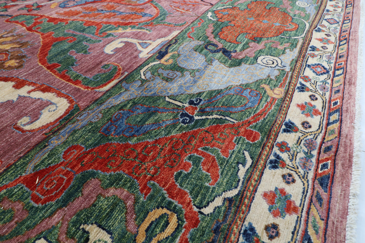 311 x 421 cm | Kawros Design Hand Knotted Wool Afghan Carpet