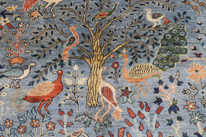 151 x 199 cm | Oriental Birds Area Rug Afghan Hand Knotted Veg Dye Wool carpet