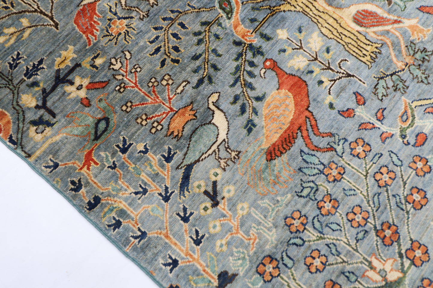 151 x 199 cm | Oriental Birds Area Rug Afghan Hand Knotted Veg Dye Wool carpet