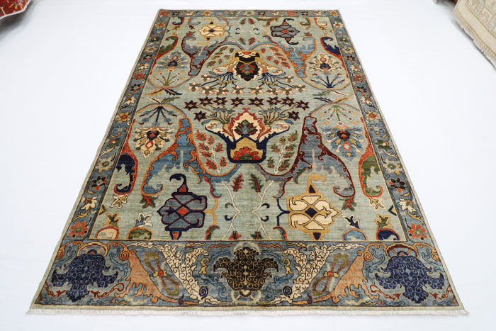 183 x 275 cm | Oriental kawros Area Rug Afghan Hand Knotted Veg Dye Wool carpet