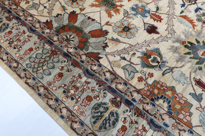 306 x 422 cm | floral beige Design Hand Knotted Wool Afghan Carpet