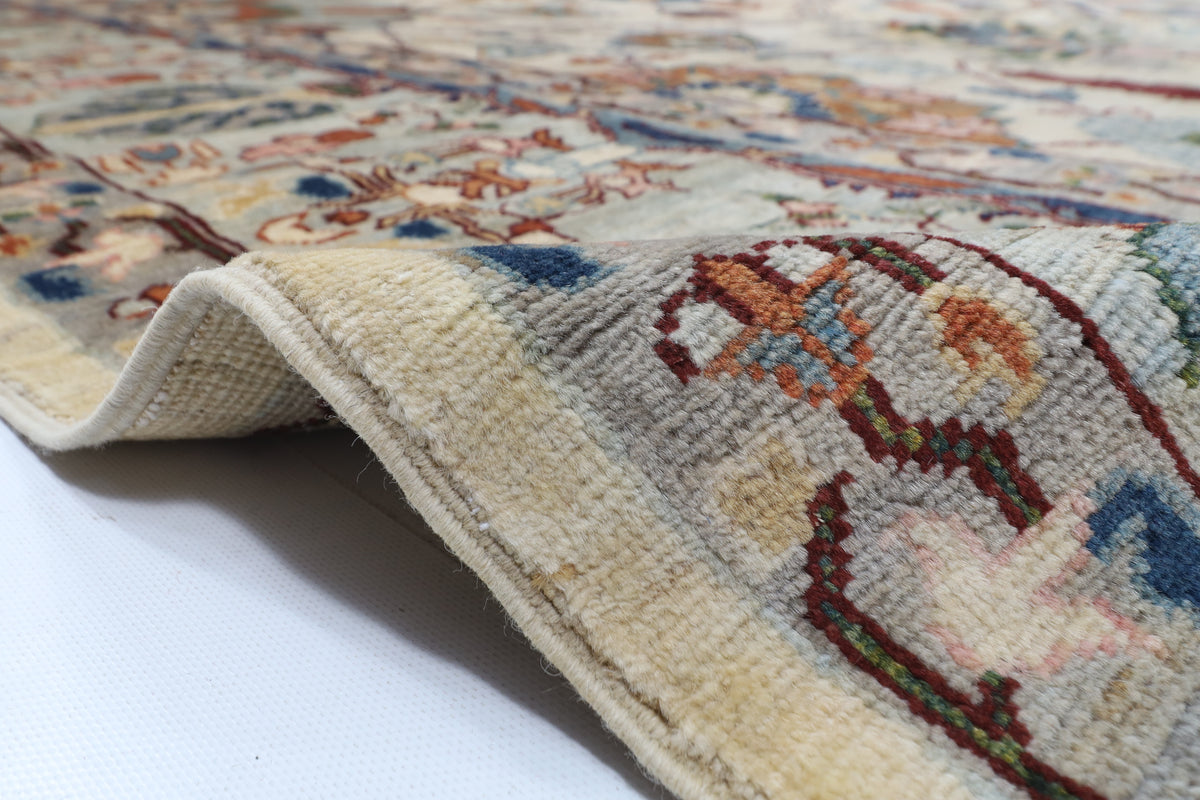 306 x 422 cm | floral beige Design Hand Knotted Wool Afghan Carpet