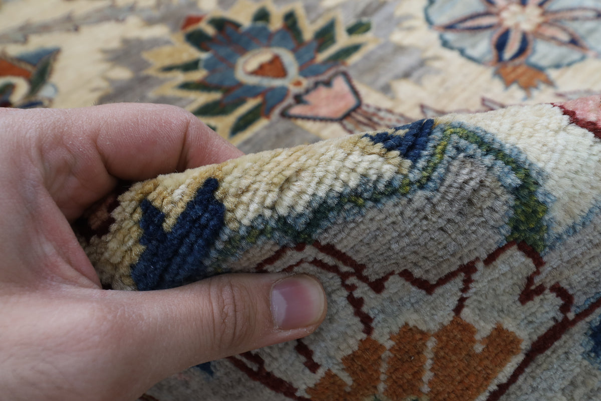 306 x 422 cm | floral beige Design Hand Knotted Wool Afghan Carpet