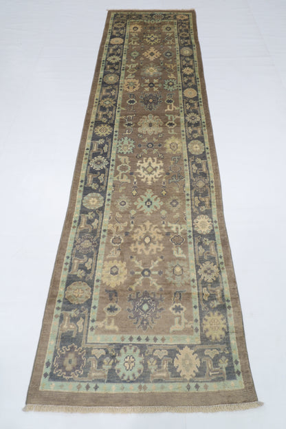 81 x 308 cm | Oushak Afghan Tribal Hand Knotted Veg Dye Wool Runner