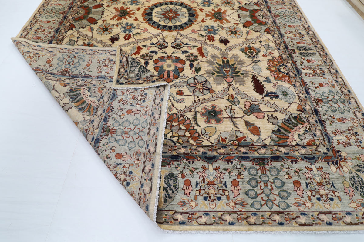 306 x 422 cm | floral beige Design Hand Knotted Wool Afghan Carpet
