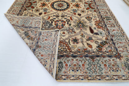 306 x 422 cm | floral beige Design Hand Knotted Wool Afghan Carpet