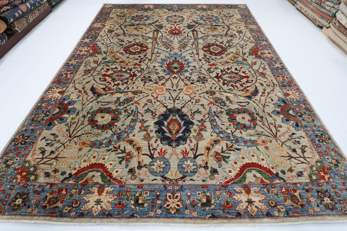 271 x 370 cm | bidjar Gray Design Hand Knotted Wool Afghan Carpet