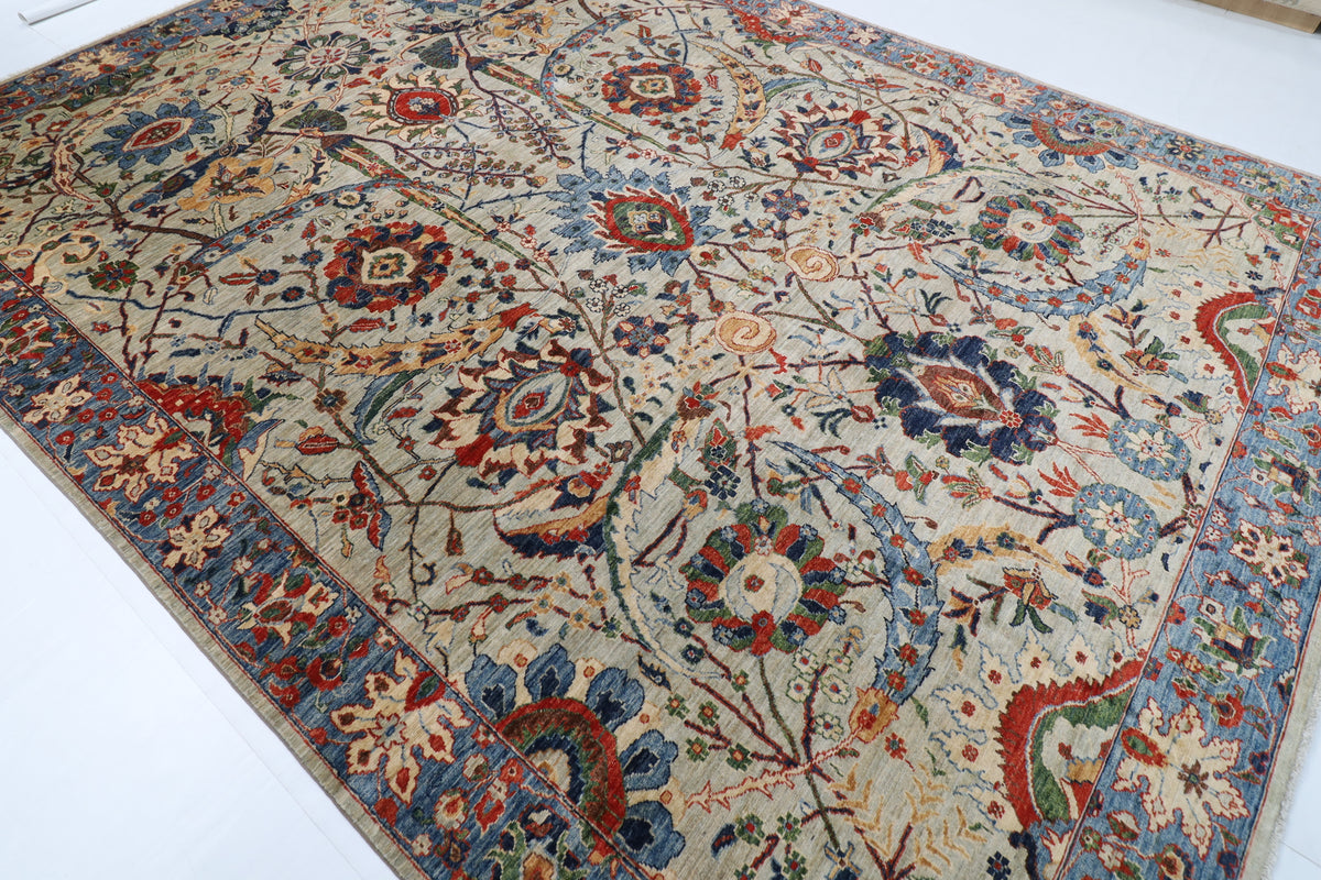 271 x 370 cm | bidjar Gray Design Hand Knotted Wool Afghan Carpet