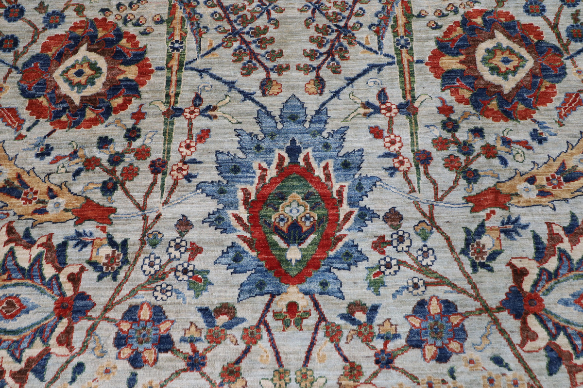 271 x 370 cm | bidjar Gray Design Hand Knotted Wool Afghan Carpet