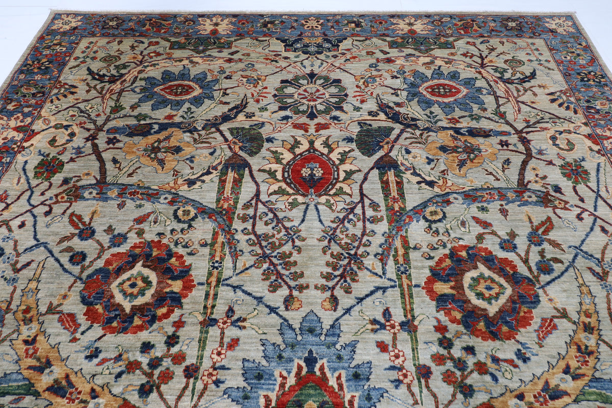 271 x 370 cm | bidjar Gray Design Hand Knotted Wool Afghan Carpet