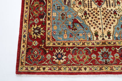 151 x 207 cm | Oriental Heriz Area Rug Afghan Hand Knotted Veg Dye Wool carpet