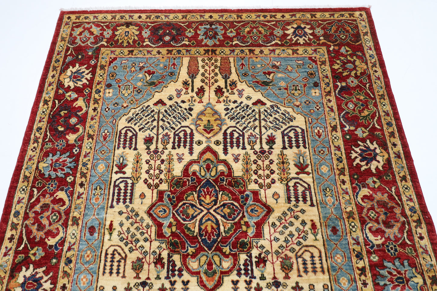 151 x 207 cm | Oriental Heriz Area Rug Afghan Hand Knotted Veg Dye Wool carpet