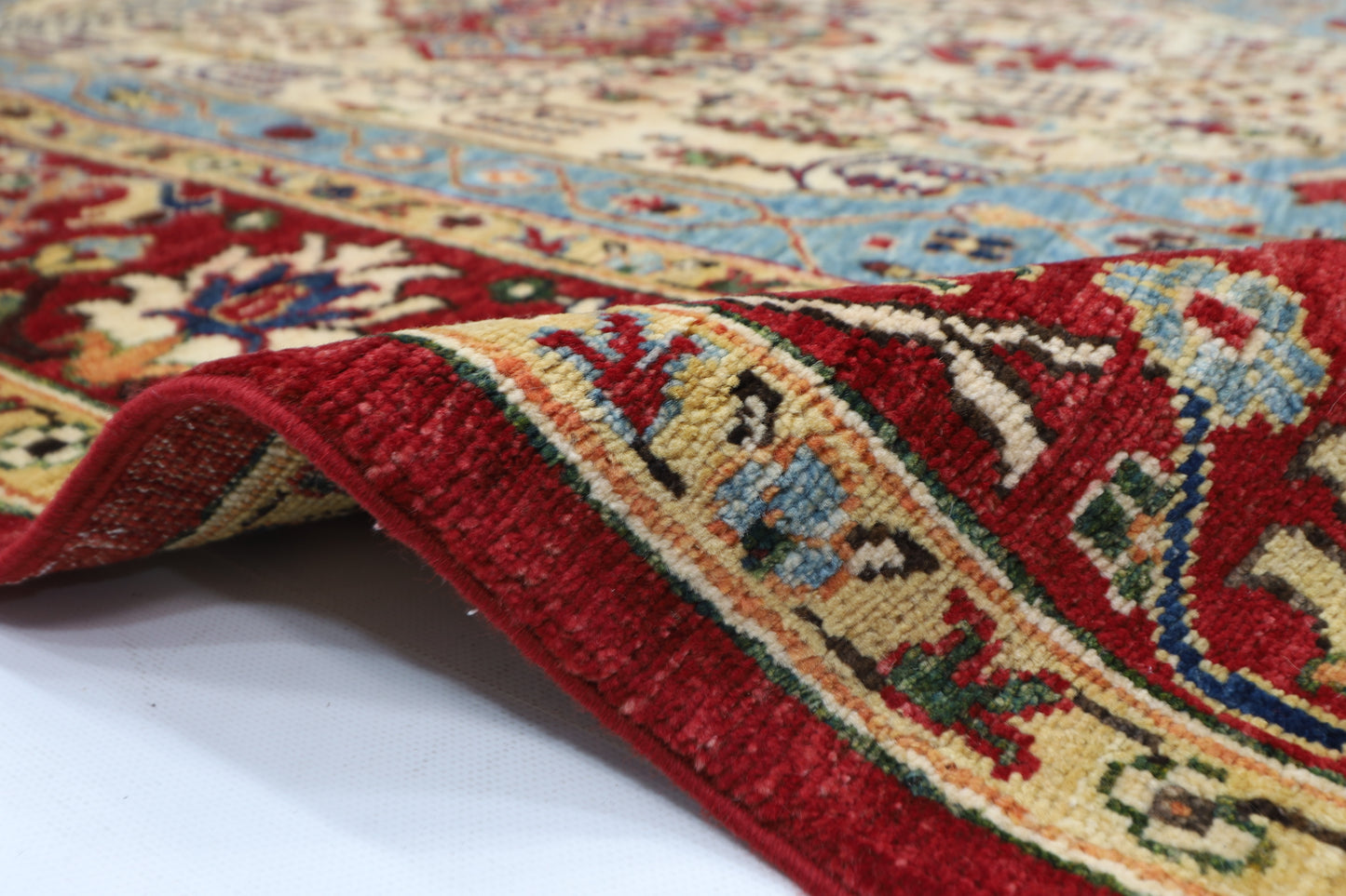 151 x 207 cm | Oriental Heriz Area Rug Afghan Hand Knotted Veg Dye Wool carpet