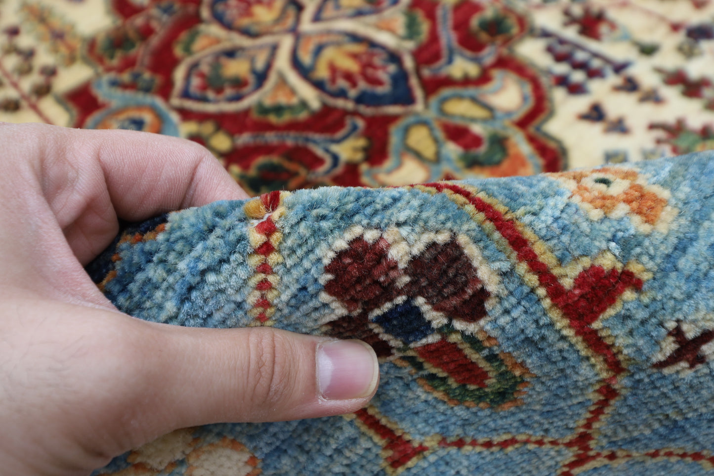 151 x 207 cm | Oriental Heriz Area Rug Afghan Hand Knotted Veg Dye Wool carpet