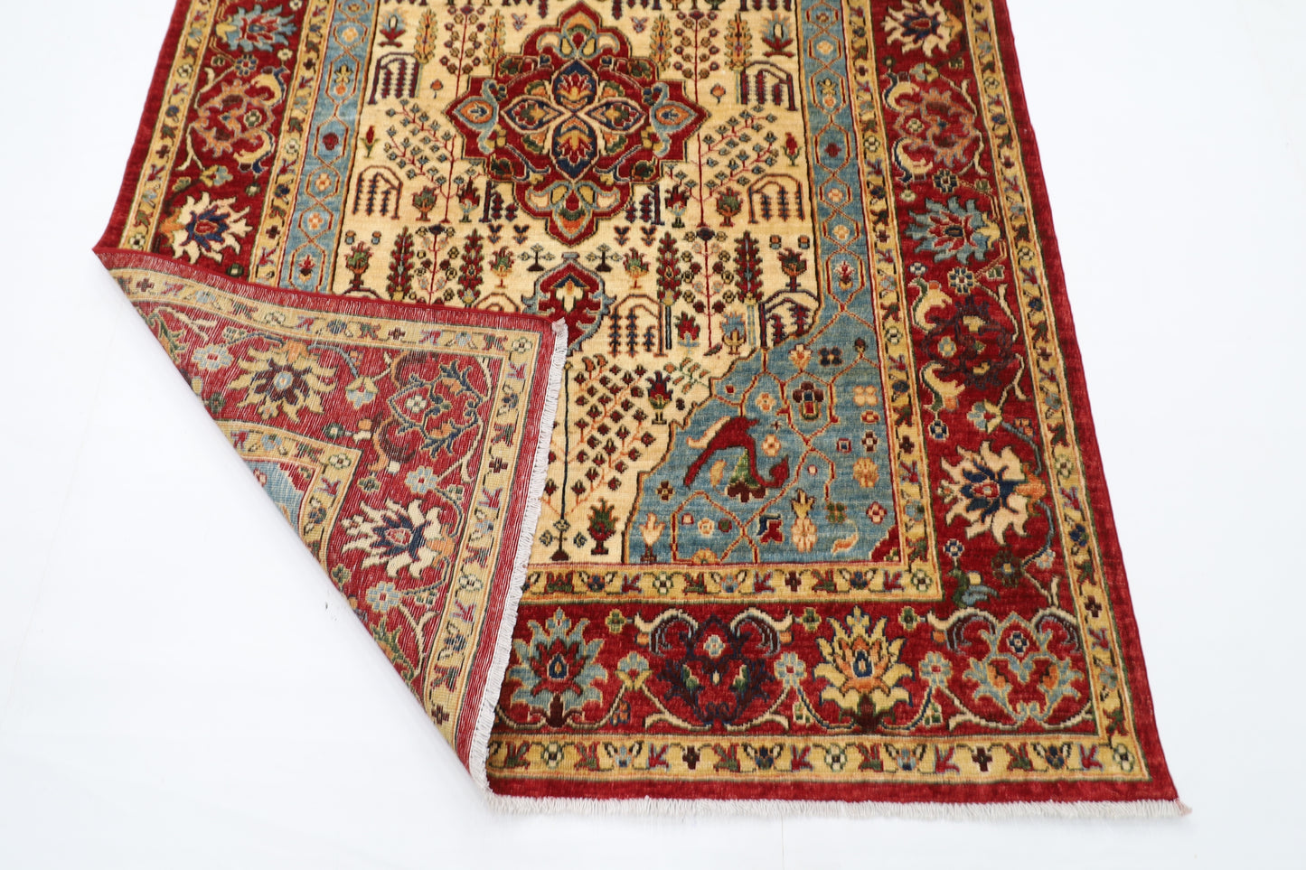 151 x 207 cm | Oriental Heriz Area Rug Afghan Hand Knotted Veg Dye Wool carpet