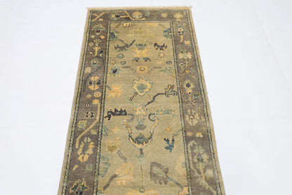 81 x 353 cm | Oushak Afghan Tribal Hand Knotted Veg Dye Wool Runner