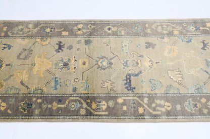 81 x 353 cm | Oushak Afghan Tribal Hand Knotted Veg Dye Wool Runner