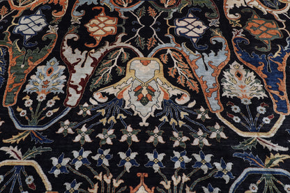367 x 488 cm | kawros Black Design Hand Knotted Wool Afghan Carpet