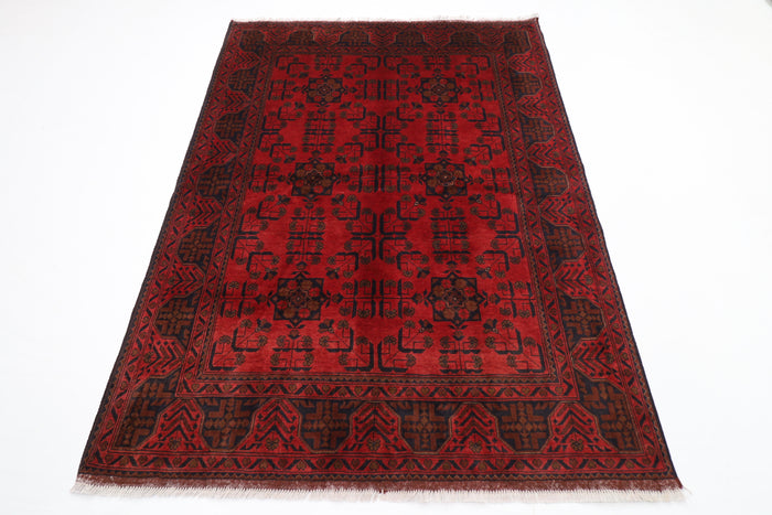 152 x 207 cm | Oriental Bokhara Red Area Rug Afghan Hand Knotted Wool carpet