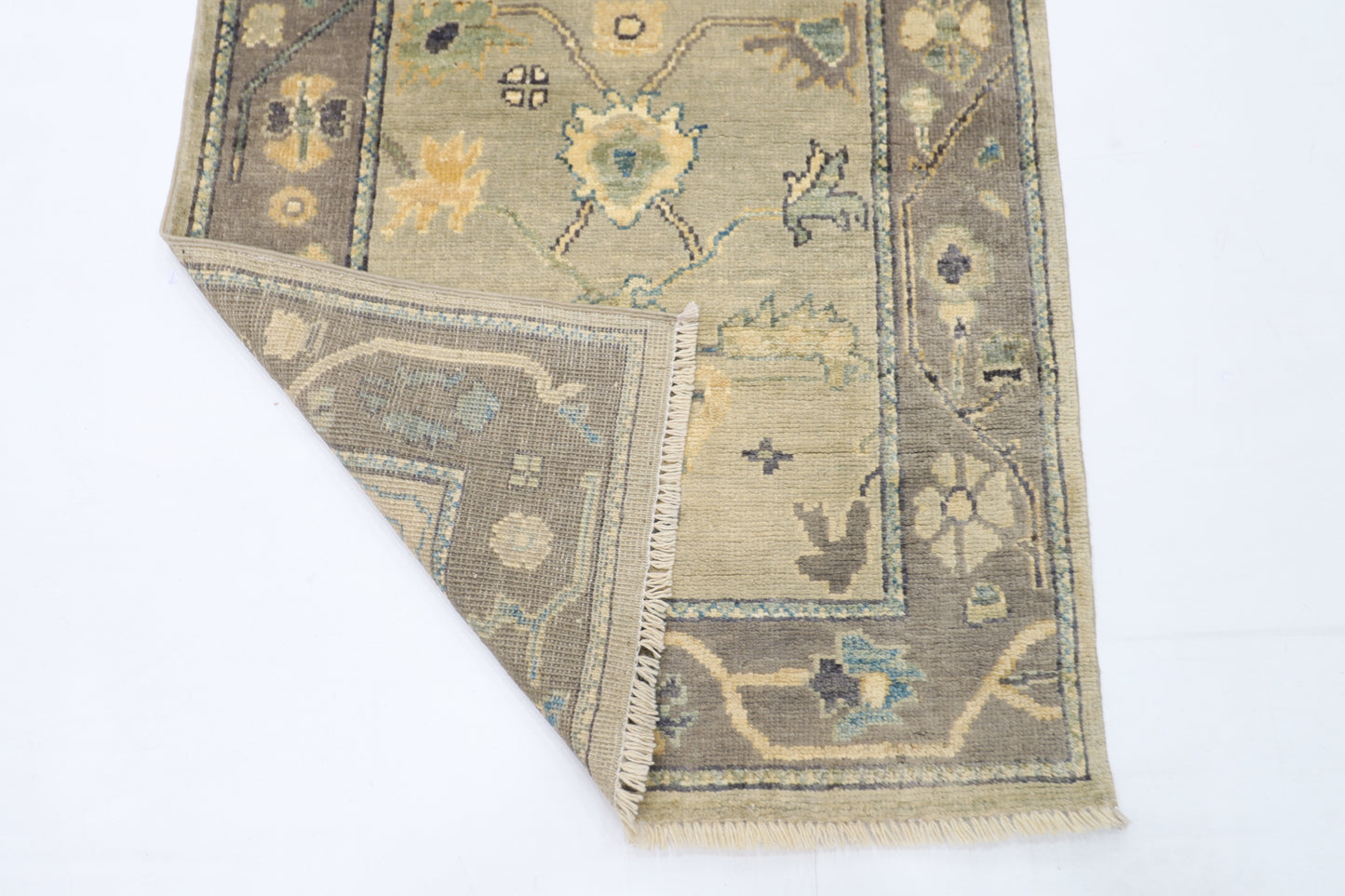 81 x 353 cm | Oushak Afghan Tribal Hand Knotted Veg Dye Wool Runner