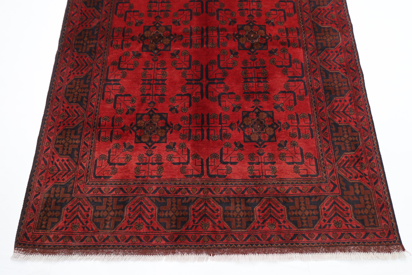 152 x 207 cm | Oriental Bokhara Red Area Rug Afghan Hand Knotted Wool carpet