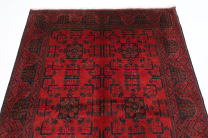 152 x 207 cm | Oriental Bokhara Red Area Rug Afghan Hand Knotted Wool carpet